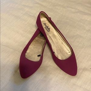 Purple suede flats